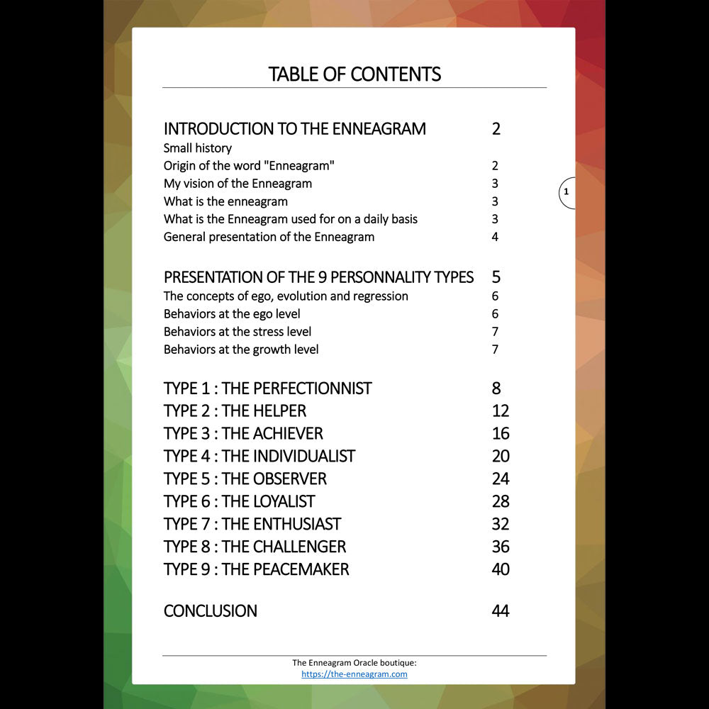📗 E-Book Introduction à l'ennéagramme grâce à l'Oracle de l'ennéagramme
